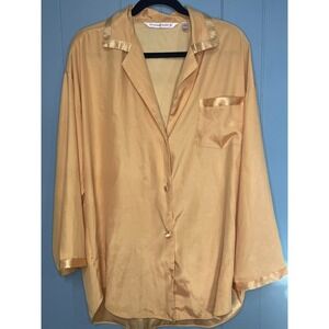 VICTORIAS SECRET Vintage 90s Satin Pajama Set Top and Pants Gold Medium